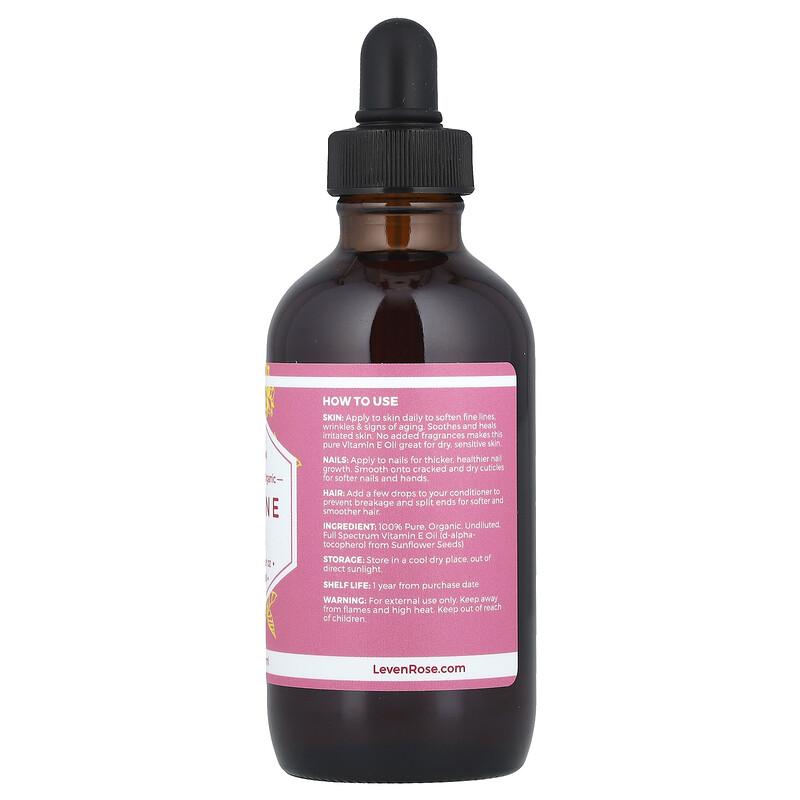 100% Pure & Organic Vitamin E Oil, 4 fl oz (118 ml)