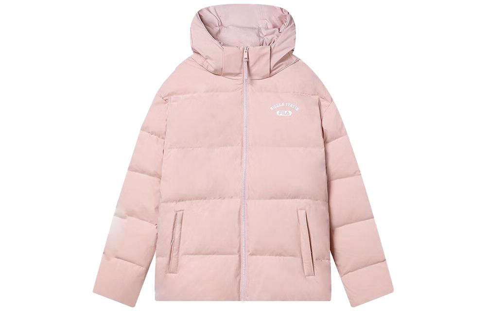 Men's FILA Down Jackets Unisex Leather Mud Pink Hooded (Non-detachable) Moderate