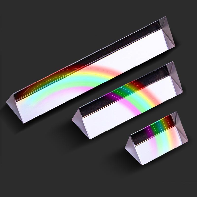 Borence Triprism Optical Glass Photography Props Rainbow Equipment Prism Length Size Seven Color Mitsubishi Mirror Teaching Tool