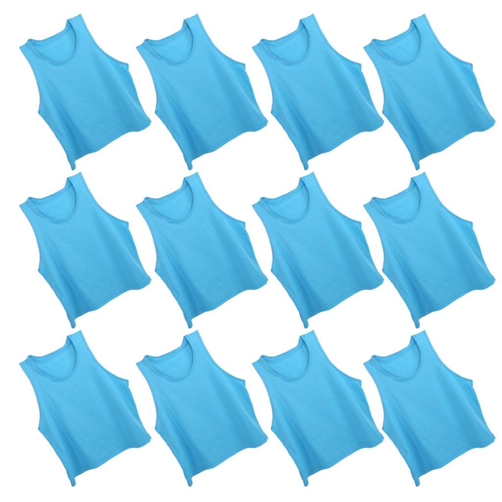 12pcs Kid Training Vest Breathable Mesh Team Practice Pinnies Free Size for Soccer Basketball Outdoor Sports
