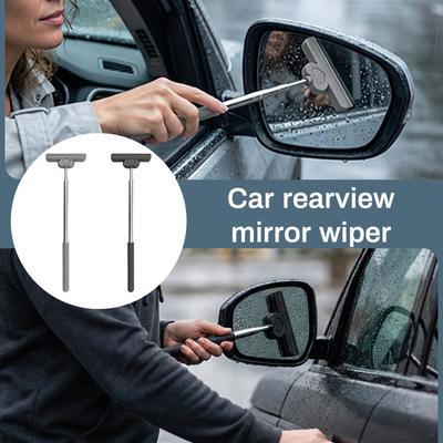 Rearview Mirror Wiper Snow Shovel Defogging Glass Scraper Car Extendable Rain Wiper