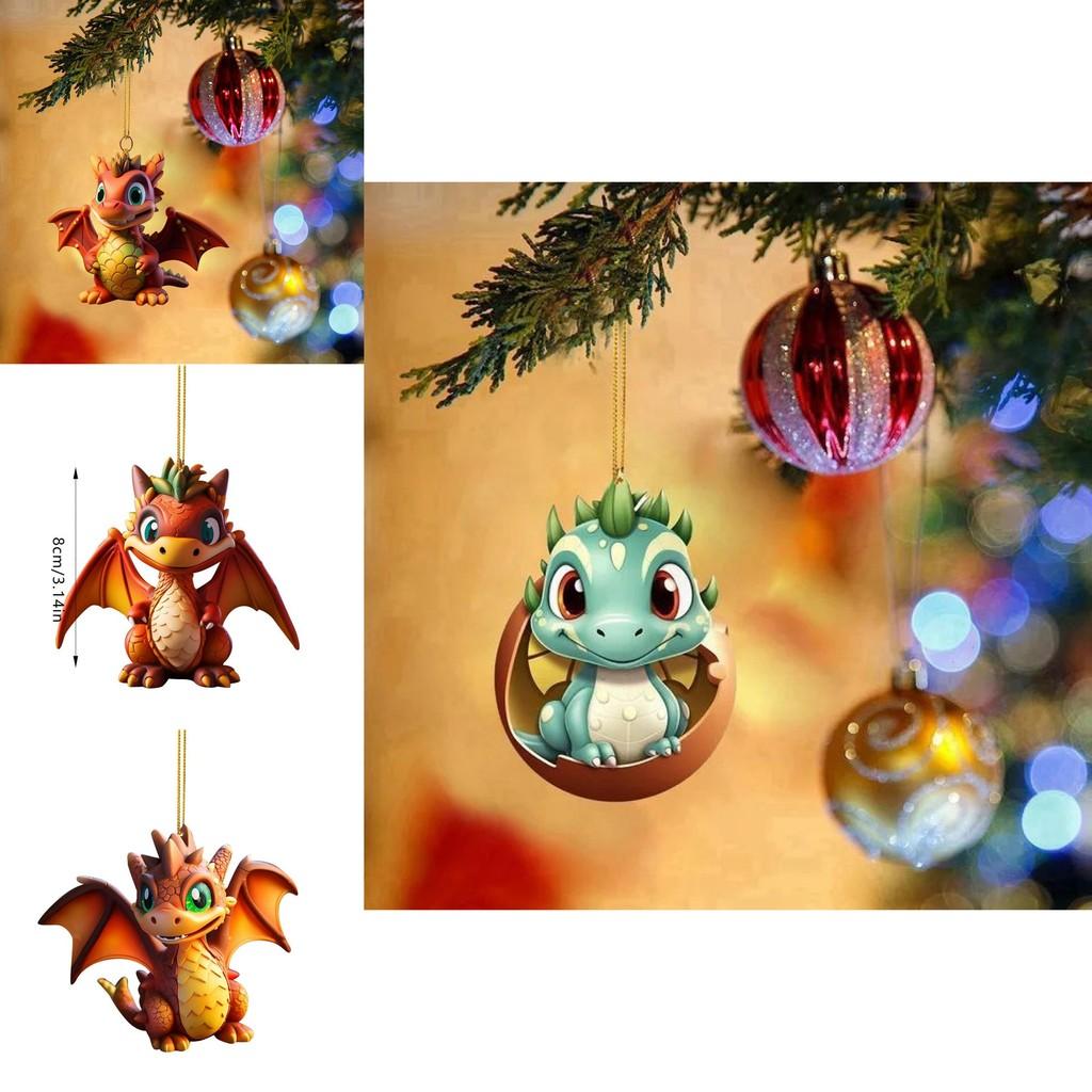 Cartoon Style Christmas Dragon Baby Hanging Decor For Festive Car Accessories