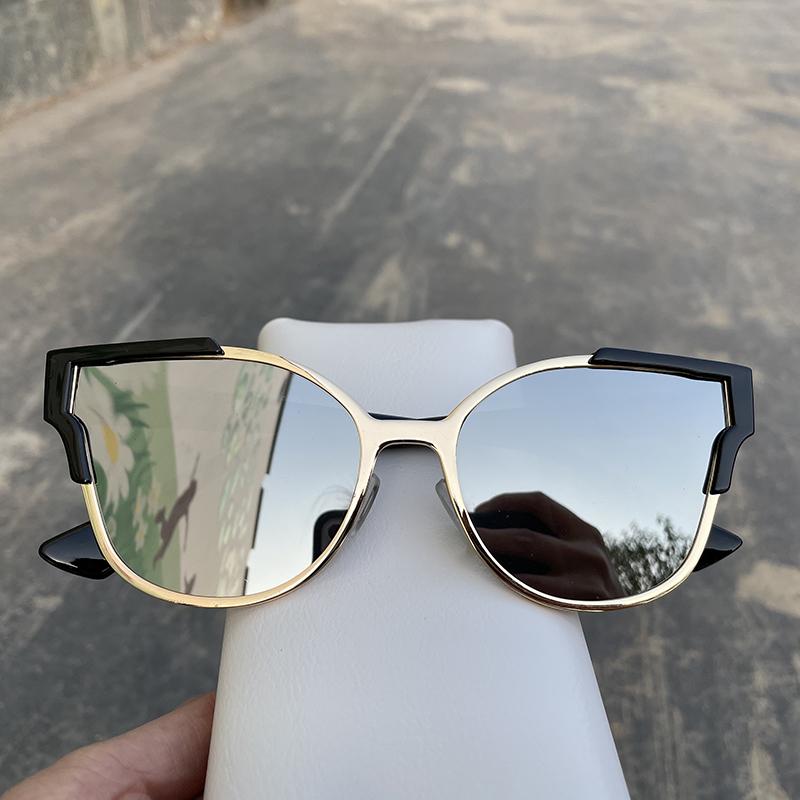 

Ladies Pink Cat Eye Sunglasses Oversized UV400 Luxury Designer Shades For Women Fashion Flat Lens Driving Glasses as picture