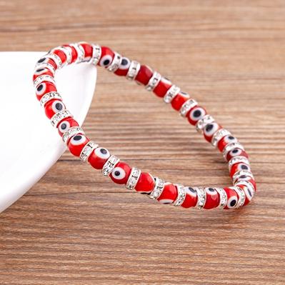 Hot Sale 8 Colors Fashion Design Evil Eye Bead Bracelet Men Women 6MM Classic Mini Macrame Crystal Charm Adjustable Jewelry Gift