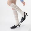 In The Early Autumn Of 2025, New Products, Fungus Edge Calf Socks, Bow Splicing, High Tube Solid Color Jk Knee Socks, Stacking Socks