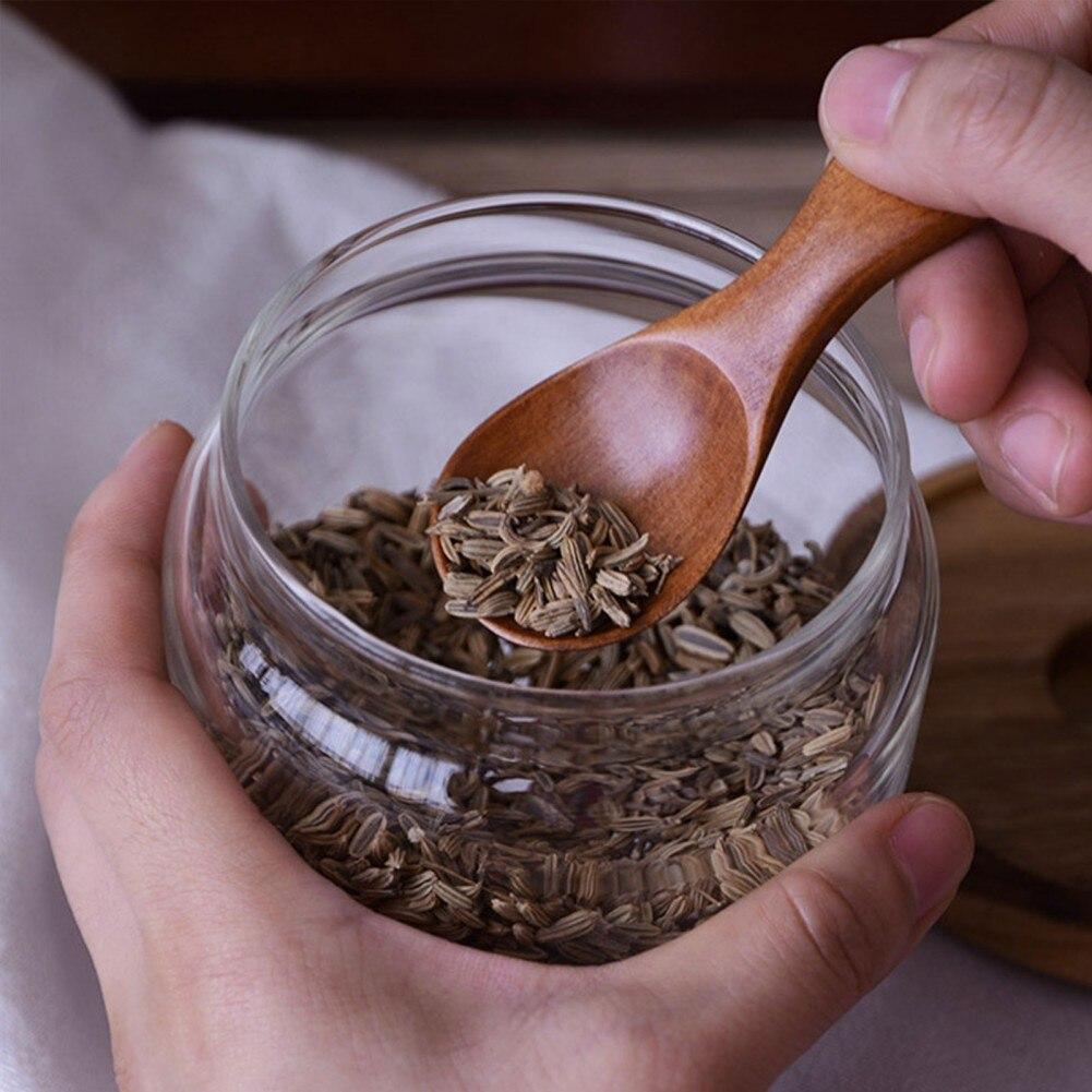 Mini Wooden Spoons Mini Tasting Spoons  for Kitchen Cooking Seasoning Oil Coffee