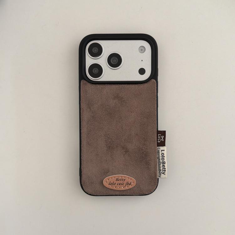 Autumn/Winter Retro Solid Suede Plush iPhone 17 Pro Max/16P/15/14 Case