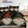 Dwarf Pattern Bedding Quilt Set Quilt Cover Pillowcase Home Decoration Birthday Gift (1 * duvet cover + 2 * pillowcase, without core)