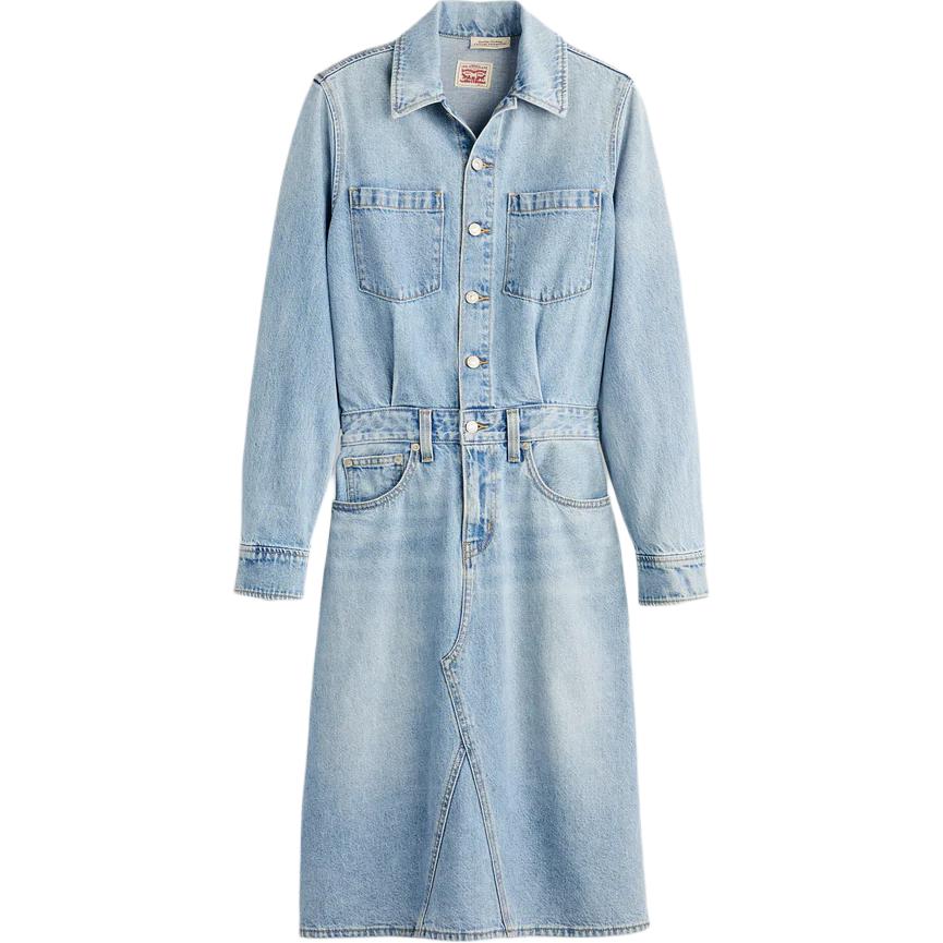 Levis Comfortable Versatile Casual A-Line Long Sleeve Dress Women dresses 005NZ-0000
