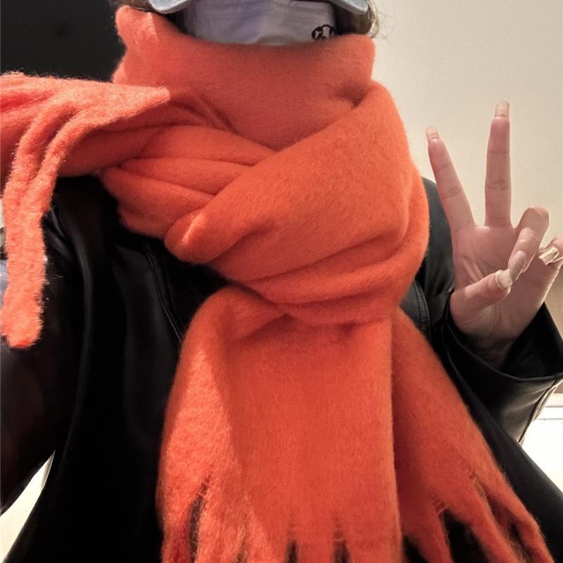 New Solid Color Imitation Cashmere Scarf for Women Candy Color Soft Student Couple Warm Scarf Shawl