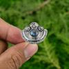Natural Labradorite Flower Statement Stackable Boho Ring Jewelry Sterling Silver