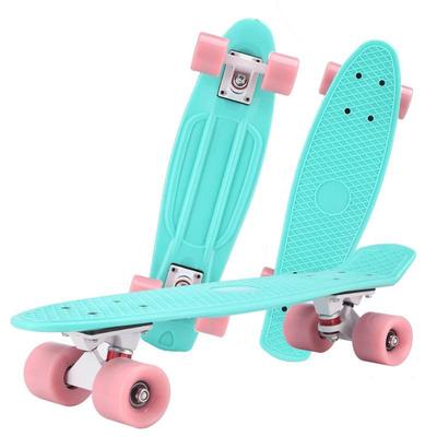 Begyndersingle kick plast skateboard til børn og voksne - Street Brushing Small Fish Board.