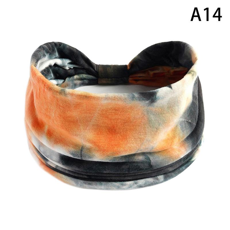 Tie-Dye Boho Knot Turbans Yoga Elastic Head Wrap Women Headband Wide Hairbands Headwear Bandanas  Hair Band Accessories