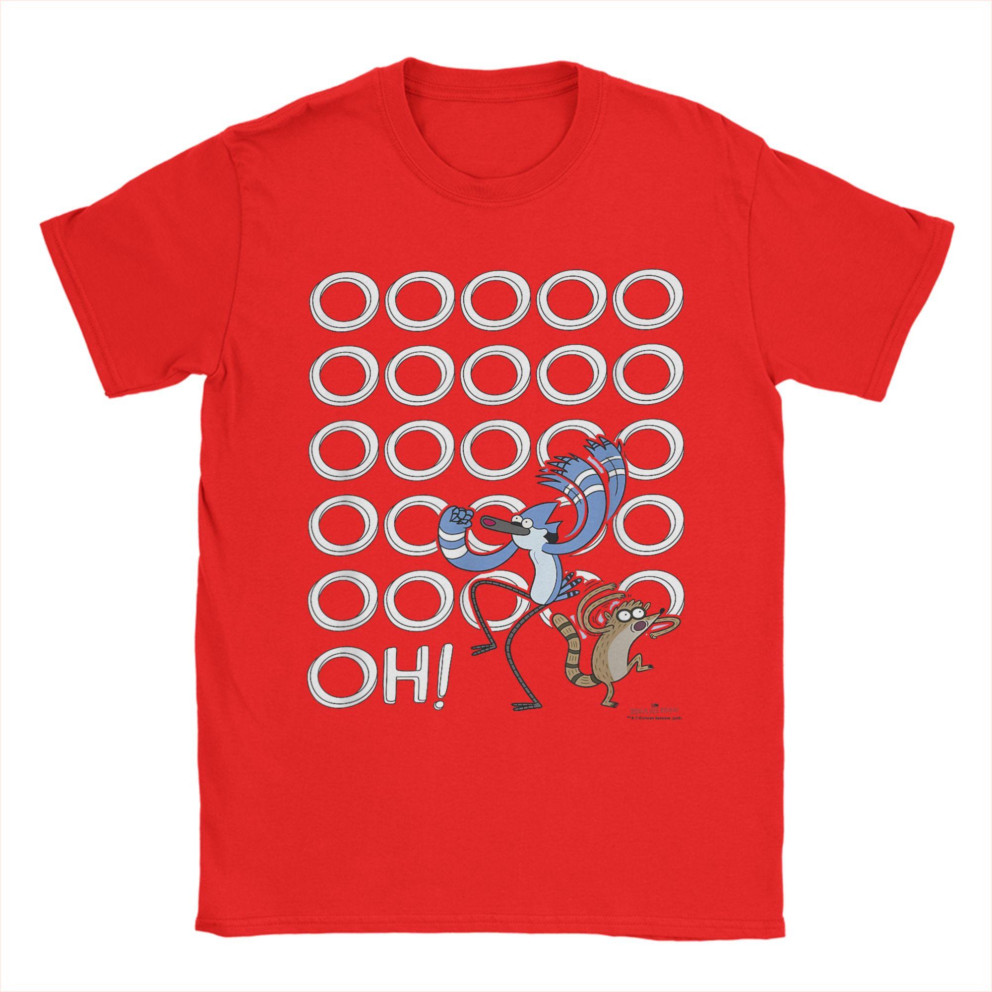 

Regular Show Mordecai and Rigby Ooooohs T Shirt Men 100 Cotton Awesome TShirt O Neck Tees Short Sleeve Clothing Unique S