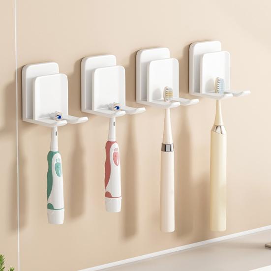 Toothbrush Holder Wall Mount Anti-Slip Stand Strong Load Capacity Quick Drainage Storage Organizer for Electric Toothbrushes