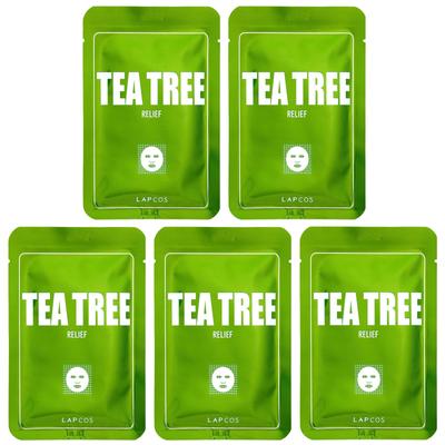 Teebaum Linderung Beauty Tuchmasken Set, 5 Stück, 25 ml (0,84 fl oz) jeder