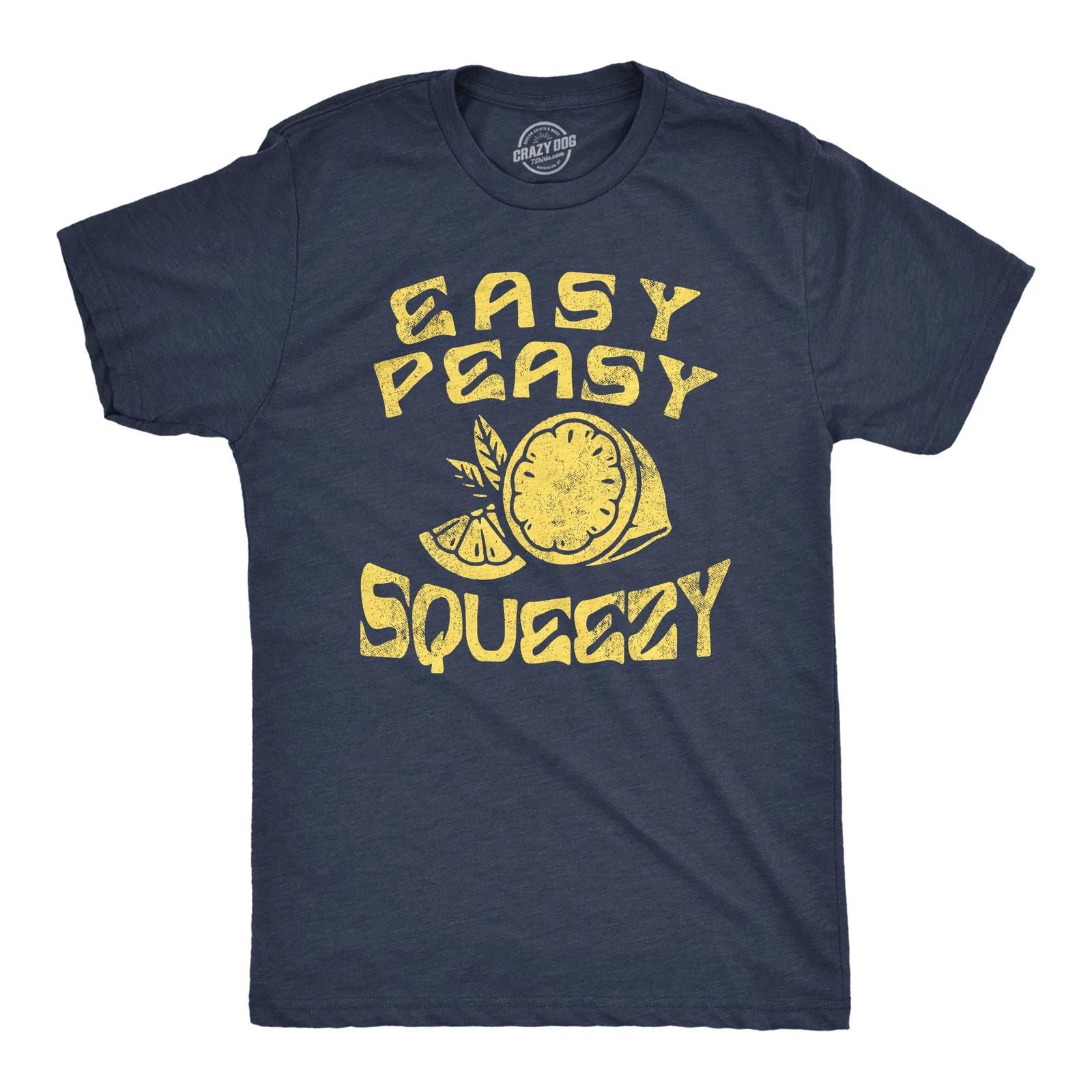 Mens Easy Peasy Lemon Squeezy T Shirt Funny Relaxed Lemons Saying Joke Tee for XXL