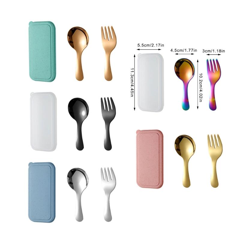 Portable Stainless   Spoon Fork Set Ideal For Picnics Office Dorm Dishwasher Safe