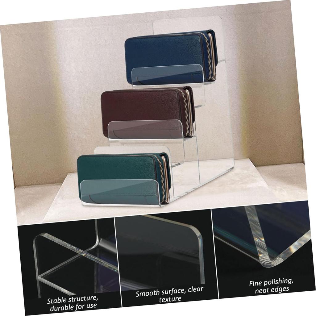 Cabilock Purse Stands for Display, 6-Tier Acrylic Clear Display Risers 7.8" Purse Perfume Organizer Stand Holder, Clear Tiered Multi Slot Vendor