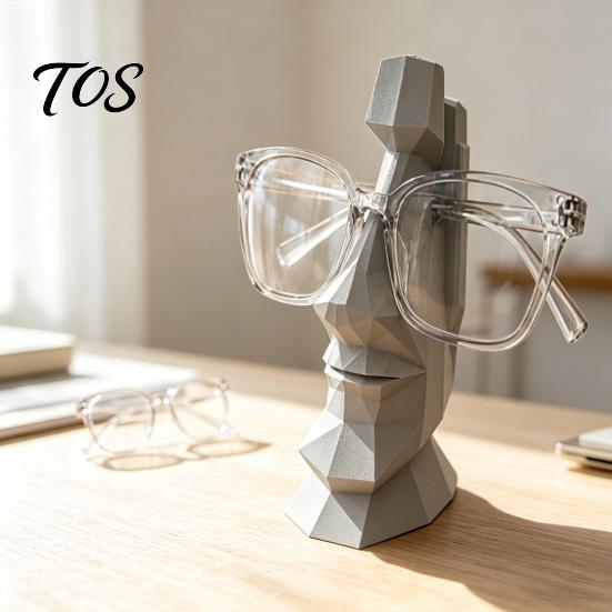 Armação de Óculos Decorativa Suporte para Óculos Esculpido à Mão, Suporte com Formato de Nariz Impresso em 3D, Rack de Exposição de Escultura Artesanal Detalhada Única, para Mesa Escritório E