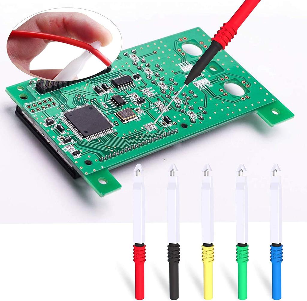 Cleqee 30pcs Automotive Back Probe Kit Banana Plug To Copper Alligator Clip with Test Lead Alligator Clips Insulated Needle Wire Piercing Probes for