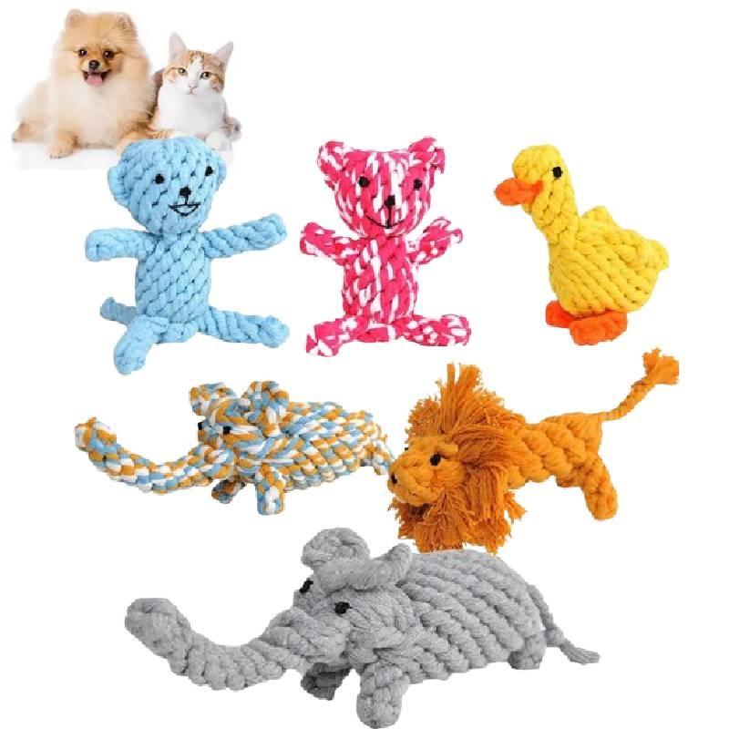 Handcrafted Animal Pet Toys For Dogs Featuring Colorful Cotton Rope Durable Chew Duck Giraffe Moose Ideal For Interactive Playtime