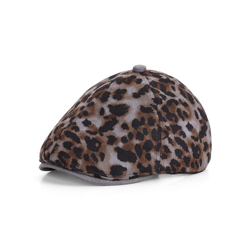 

Stylish Leopard Print Bowler Cap For Fall And Winter With Functionality сірий колір
