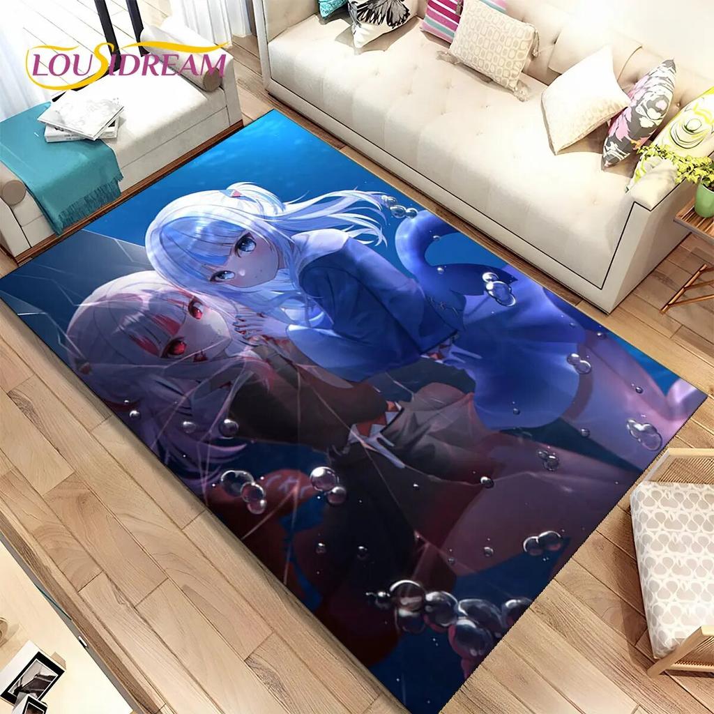 Gawr Gura Hololive Cute Anime Area Rug Large,Carpet Rug for Living Room Bedroom Sofa Doormat Decoration,kids Non-slip Floor Mat