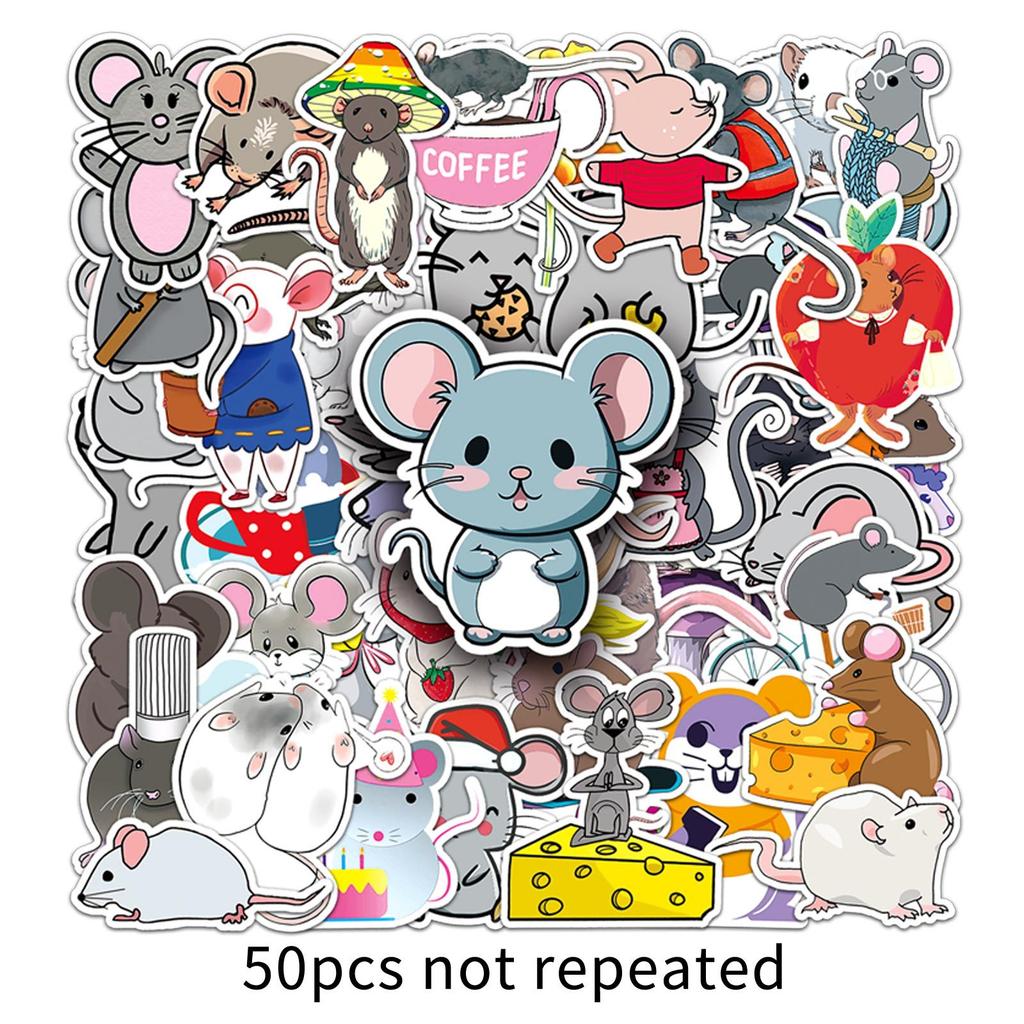50 Mouse Personality Cartoon Animal Children's Gum Decorative Water Cup Suitcase Skateboard Graffiti Stickers