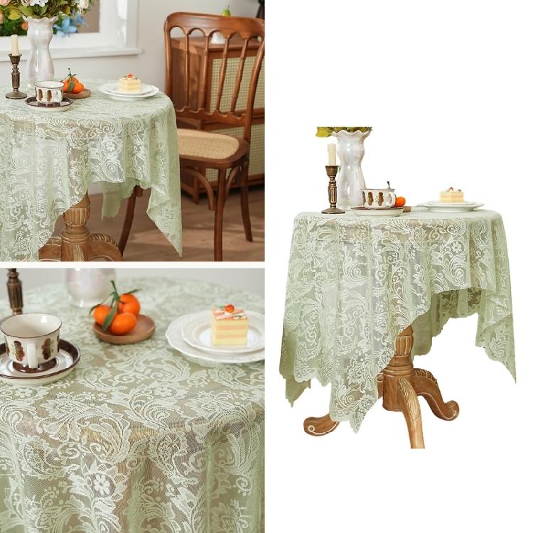 Wedding Ready Lace Tablecloth Intricated Mesh Design Lightweight Fade Resistant Polyester Fabric For Party Decorations
