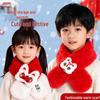 Kids' Festive Red Plush Winter Scarf