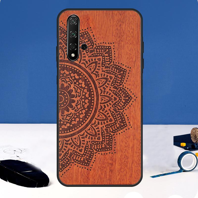 

Деревянный чехол-мандала с цветочным узором для Huawei Nova Y90 Y91 Y60 Y61 Y70 10 9 SE 11 Pro 5T 11i 8i 3i P20 P40 P30 Lite Huawei P20 Pro