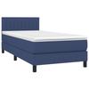VidaXL Lit à sommier tapissier avec matelas Bleu 90x190 cm Tissu 3140183