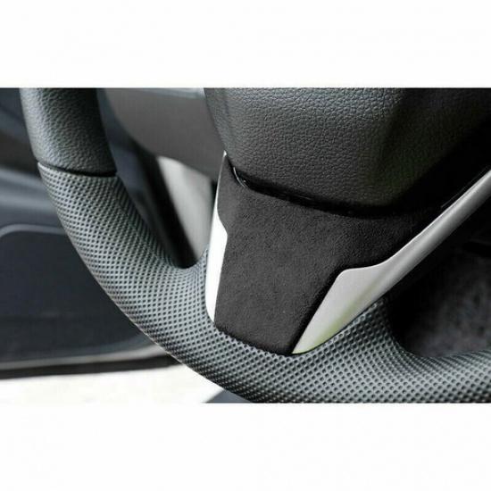 Steering Wheel Strip Panel Cover Trim For Honda Civic 10th 2016- Black Suede