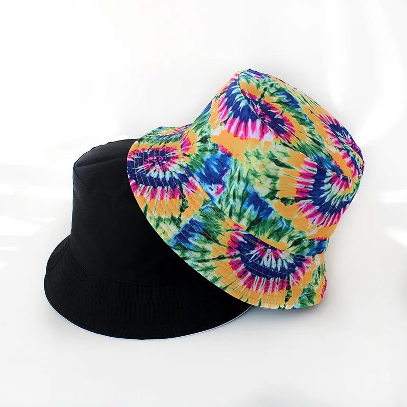 New Street Graffiti  Men's Bucket Hat Double-Sided Hip Hop   Outdoor Women Caps Beach Sun Protect Fishing Unisex Bonnet