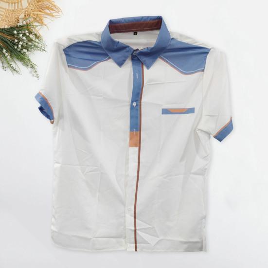 Menn Topp Ung Kortermet Slim Fit Skjorte Myk Menn Sommerskjorte Skjorte Menn plagg
