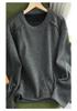 Women's Brushed Fleece Sweatshirt - Winter Style, Round Neck, Versatile, Loose, Slimming, Thickened Long Sleeve Top