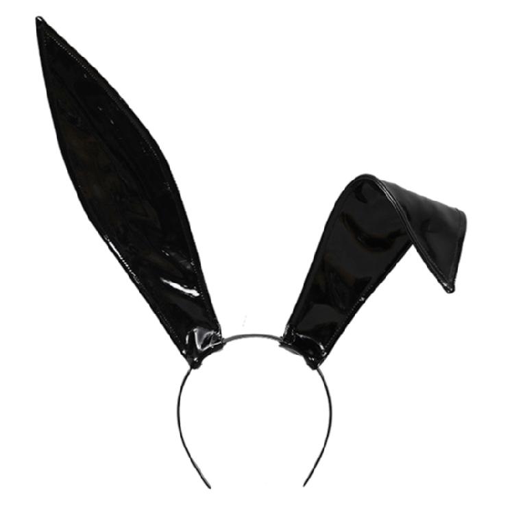 Fascia con Orecchie da Coniglio in Pelle Morbida Copricapo di Halloween Accessori per Capelli Fatti a Mano
