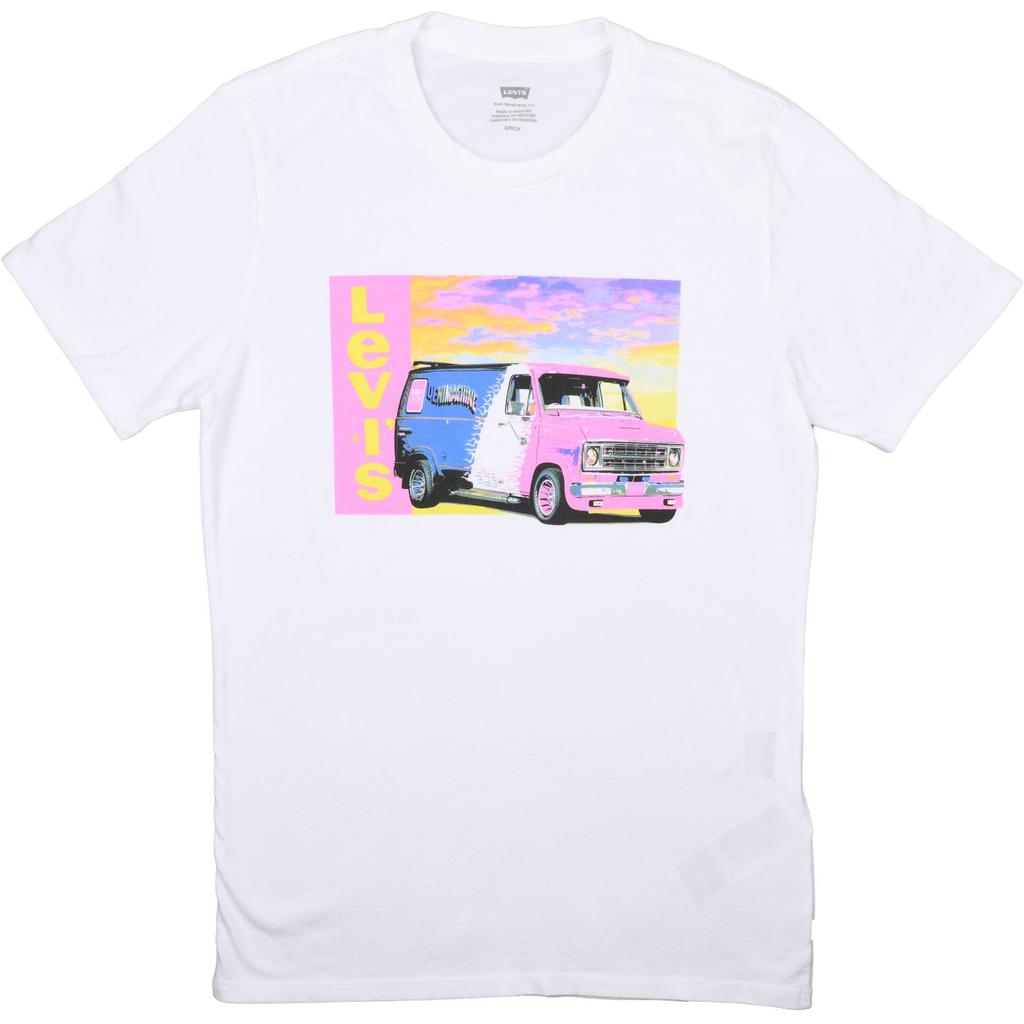 Levis Printed Comfortable Casual Crew Neck Short Sleeve T-Shirt Men Tops White 22491-0509