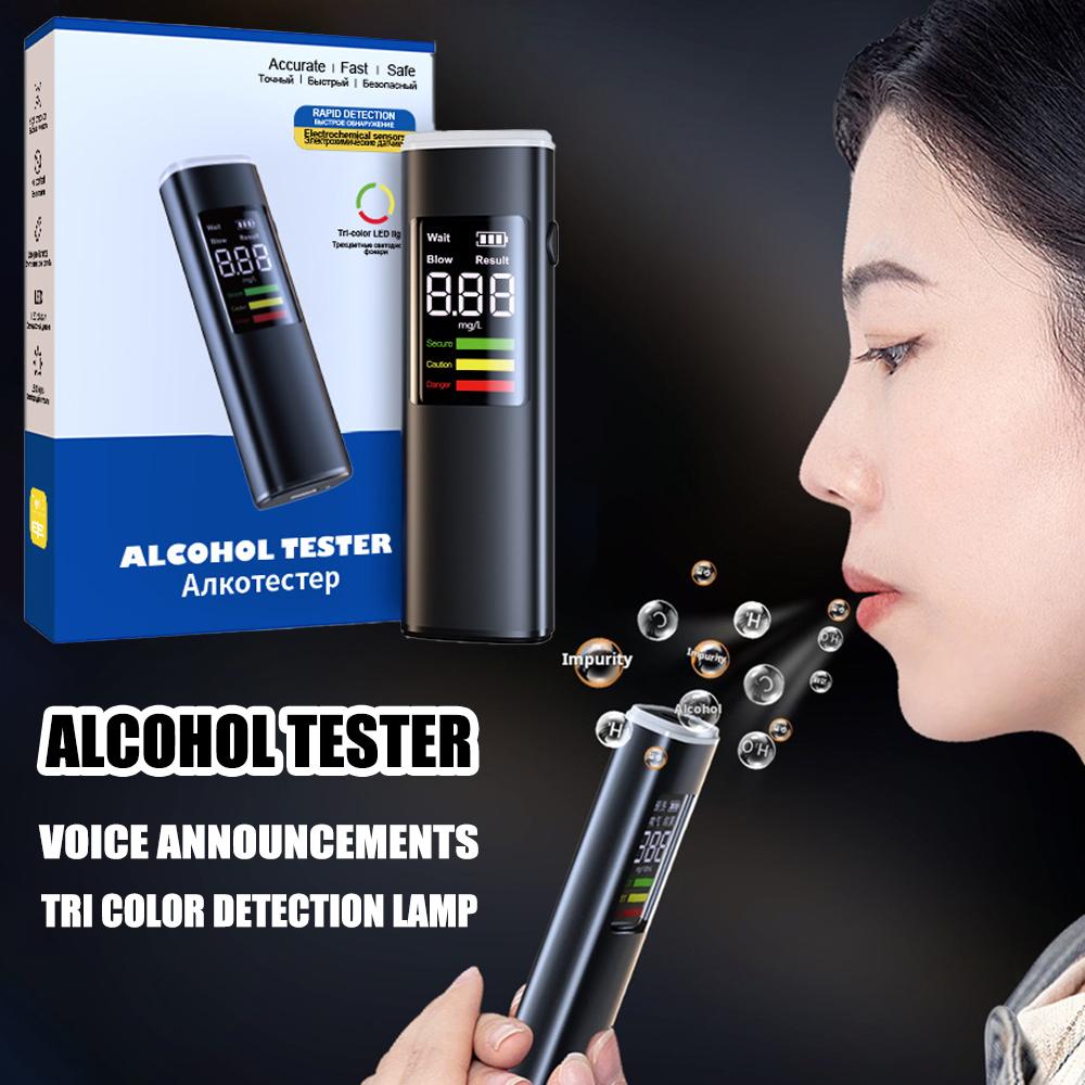 Electronic Breathalyzer Breath Alcohol Detector Portable Professional High Sensitivity Type-c Charging Drunk Driving Car Tester