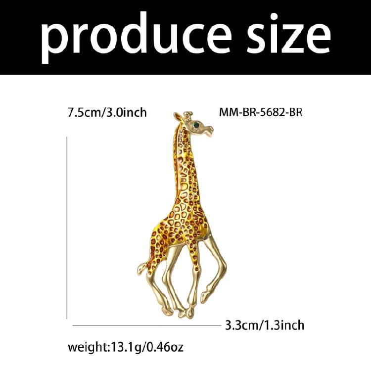 Charming Drip Paint Giraffe Brooch Unisex Animal Pin Accessory with Fashion Rhinestones For Everyday Use