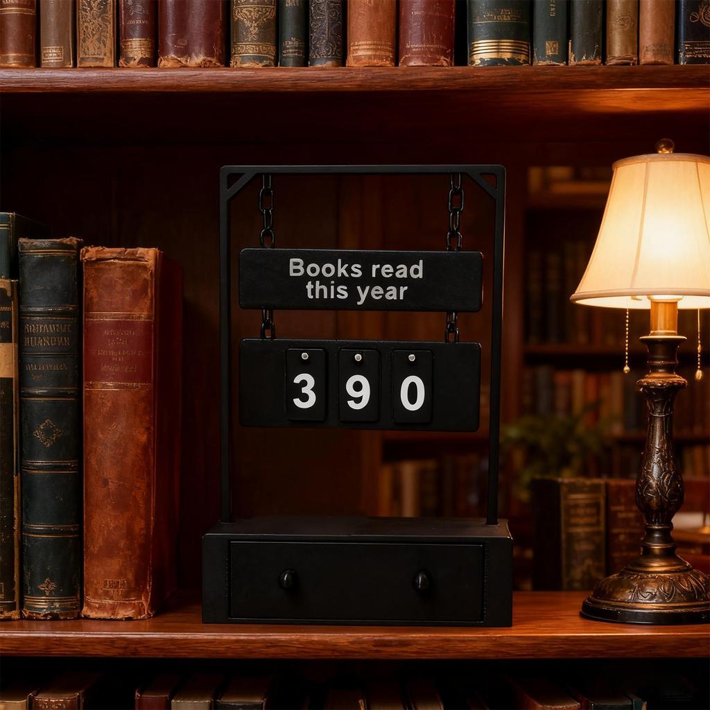Home Bookshelf Tabletop Decoration, Book Reading Counter, Books Read This Year Counter, Funny New Year Gift For Friends