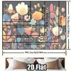 Colorful Tulips And Daisies Flowers Digital Printing Polyester Wall Tapestry Suitable For Use In Living Rooms Offices Bars Party