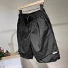 Men Beach Shorts Elastic Waist Adjustable Drawstring Sport Shorts with Pockets Wide Leg Quick-Drying Shorts