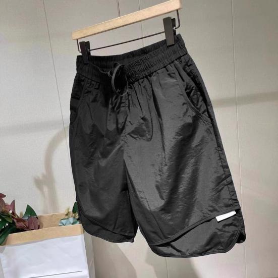 Men Beach Shorts Elastic Waist Adjustable Drawstring Sport Shorts with Pockets Wide Leg Quick-Drying Shorts