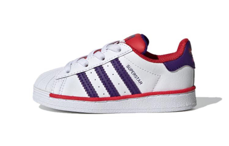 

Adidas Originals Superstar El Удобная амортизация, износостойкие низкие кеды для скейтборда Белый Фиолетовый FV3661 20