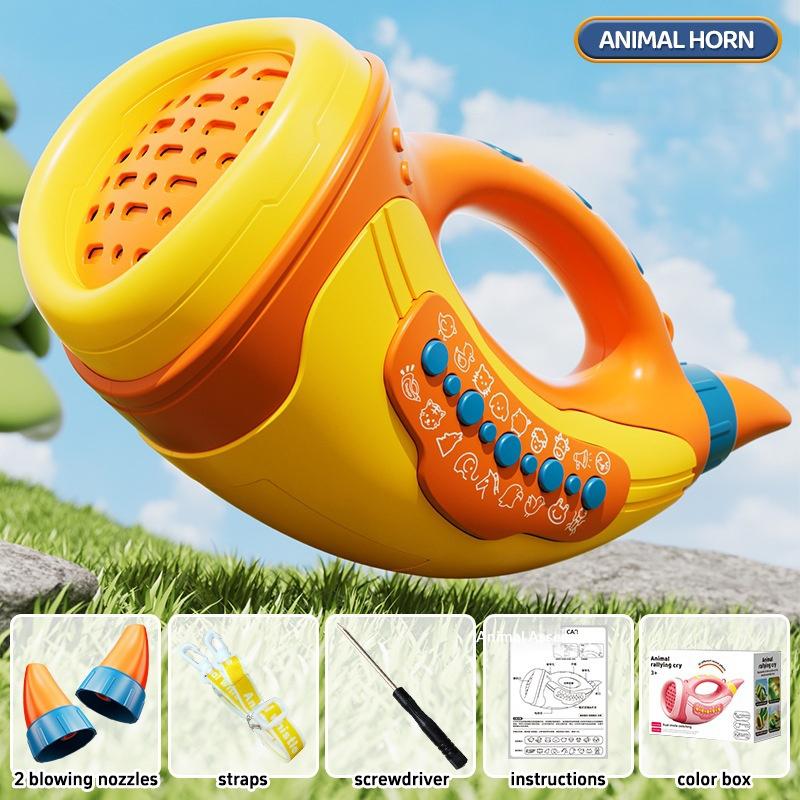 Animal Sounds Portable Kids Musical Blow Horn Sound Amplifier for Lung Capacity Birthday Gift