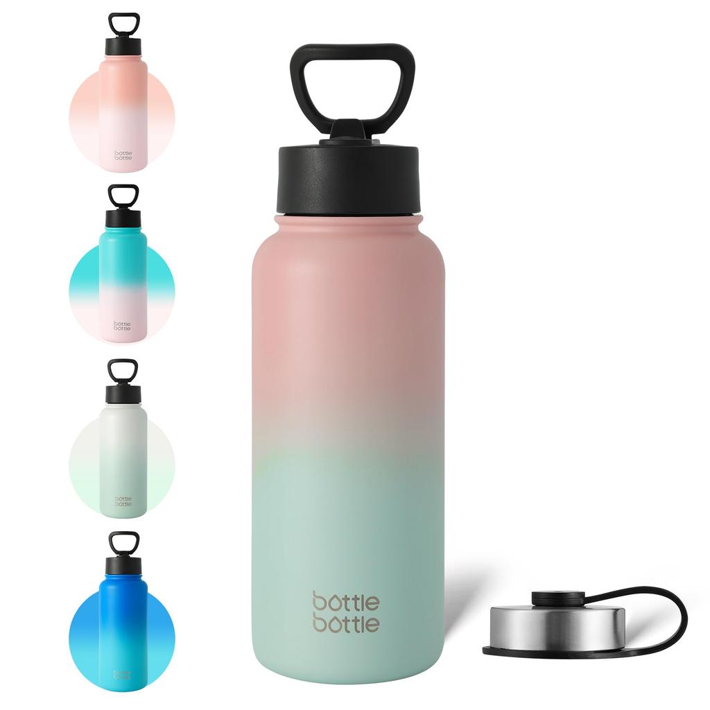 BOTTLE BOTTLE 1 Liter Stainless Steel Water Bottle for Kids, Direct Drinking, Insulated, Double-Walled Wall, Vacuum Insulated, Portable, Outdoor,
