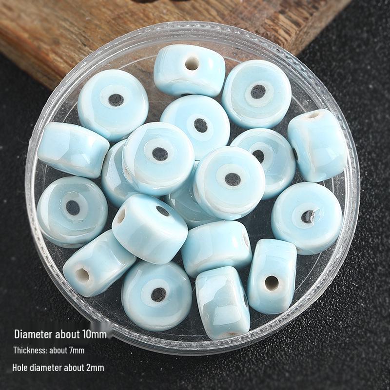 Colored Spacer Demon Eye Ceramic Bead Bracelet - DIY Jewelry Accessory with Loose Beads for Bracelets and Phone Chains