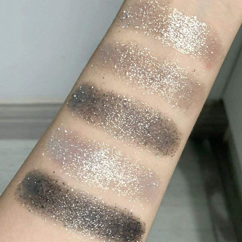 Black Swan Metallic Neun-Farben Lidschattenpalette - Perlglänzender Schimmer für Smokey, Grau-Schwarze Looks